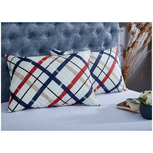 Komfort Home Printed Cotton Silicone Pillow 800 Gr 50X70 Cm (2 Pieces)