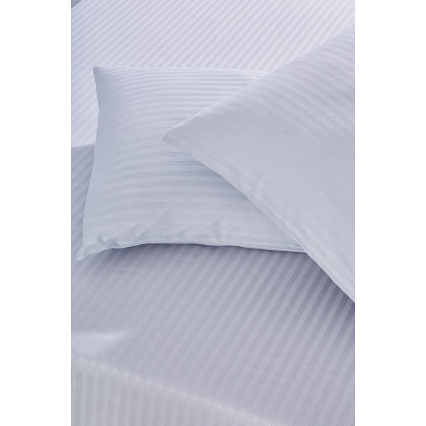 Komfort Home Double Striped Cotton Satin Sheet Set / Light Gray