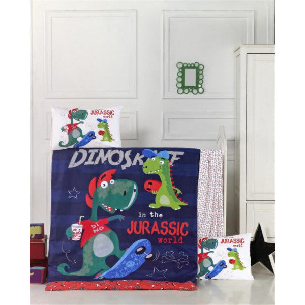 Komfort Home Baby Duvet Cover Set 100% Cotton / Dino