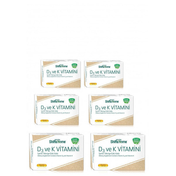 Shiffa Home  Vitamin D3 And K2 1300 Mg Softgel X 6 Pieces