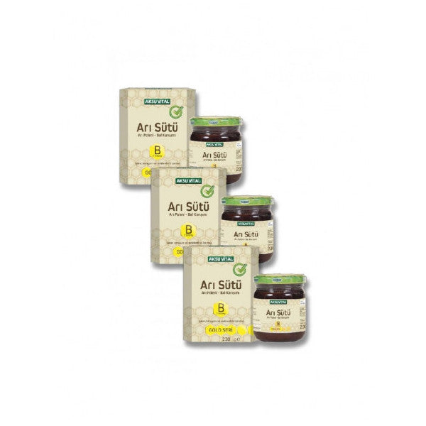 Aksu Vital Royal Jelly Pollen & Raw Honey Mixture 3 X 220 Gr