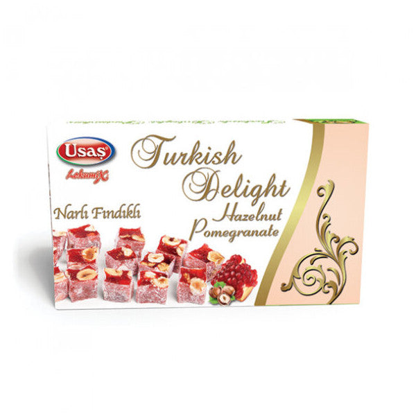 Pomegranate Flavored Turkish Delight With Hazelnut 350 Gr