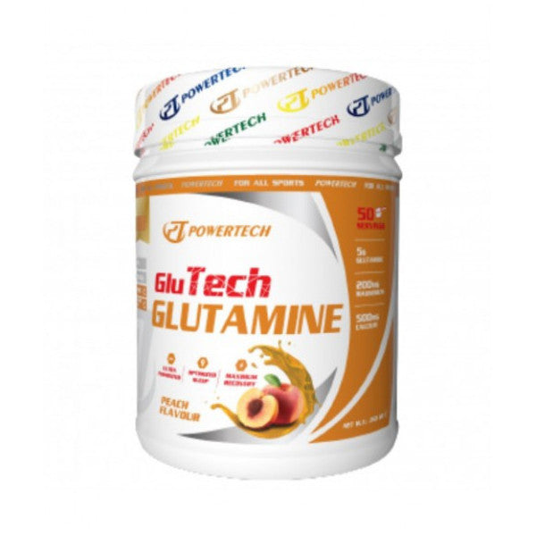 Powertech Glutech L Glutamine 350 Gr 50 Service Peach Flavored