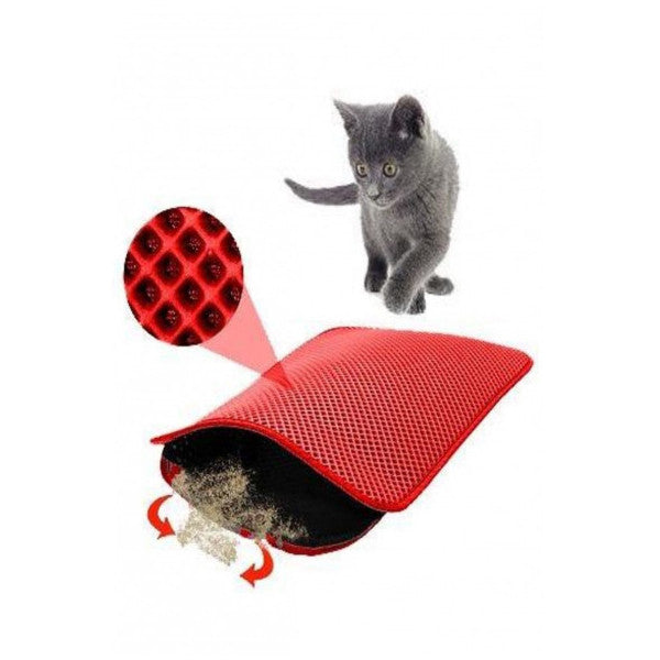 Tineke 60 X 42 Cm Sieve Cat Toilet Mat, Cat Litter Mat Red