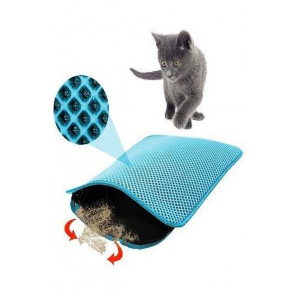 Tineke 60 X 42 Cm Sieve Cat Toilet Mat, Cat Litter Mat Turquoise