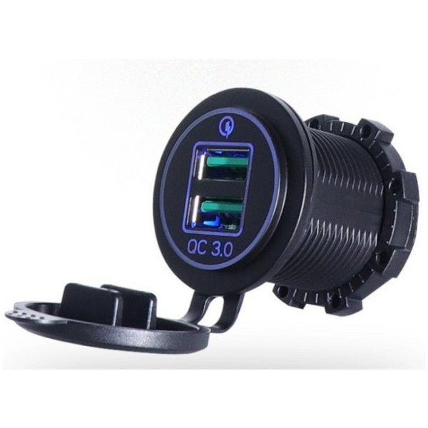 12-24 Volt For Vehicle/Boat/Motorcycle ( Quick ) Quick Charge Blue Color