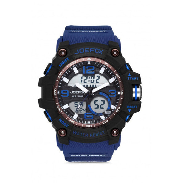 Joefox Digital Analog Silicone Band Men's Men's Watch (Blue)