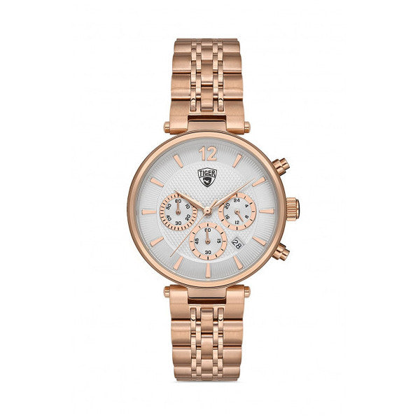 Tiger - Rose Gold Color Functional Women's Wristwatch (Turkey Official Distributor Guaranteed) TI-595-A