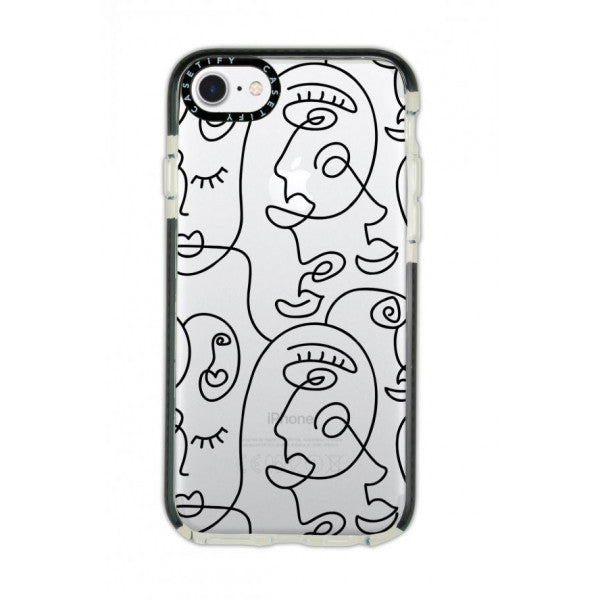 iPhone 6 Plus Casetify Face Art Patterned Anti Shock Premium Silicone Phone Case with Black Edge Detail