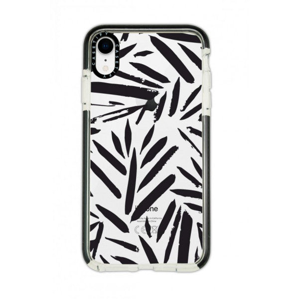 iPhone XR Casetify Brush Strokes Patterned Anti Shock Premium Silicone Phone Case with Black Edge Detail