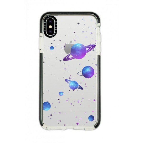 iPhone Xs Max Casetify Galaxy And Stars Patterned Anti Shock Premium Silicone Black Edge Detailed Phone Case