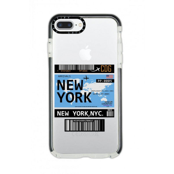 iPhone 7 Plus Casetify New York Patterned Anti Shock Premium Silicone Phone Case with Black Edge Detail