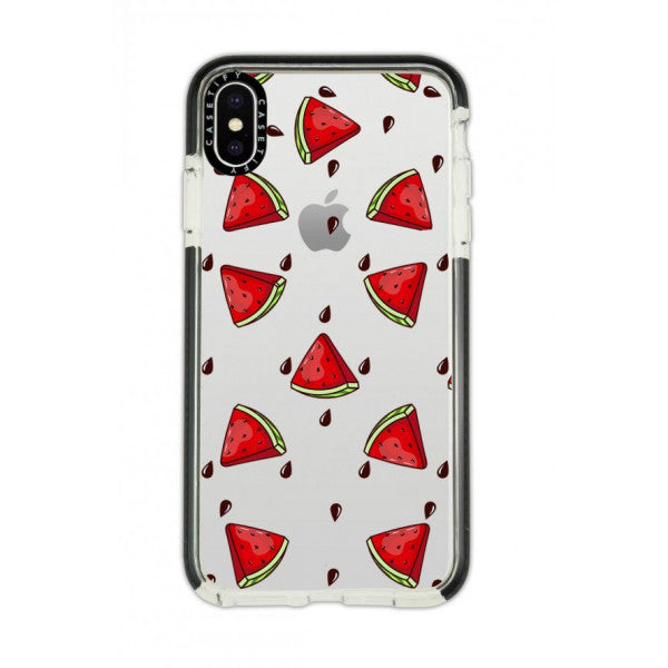 iPhone Xs Max Casetify Watermelon Slices Patterned Anti Shock Premium Silicone Black Edge Detailed Phone Case