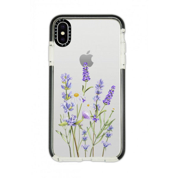 iPhone Xs Max Casetify Lavender Patterned Anti Shock Premium Silicone Black Edge Detailed Phone Case
