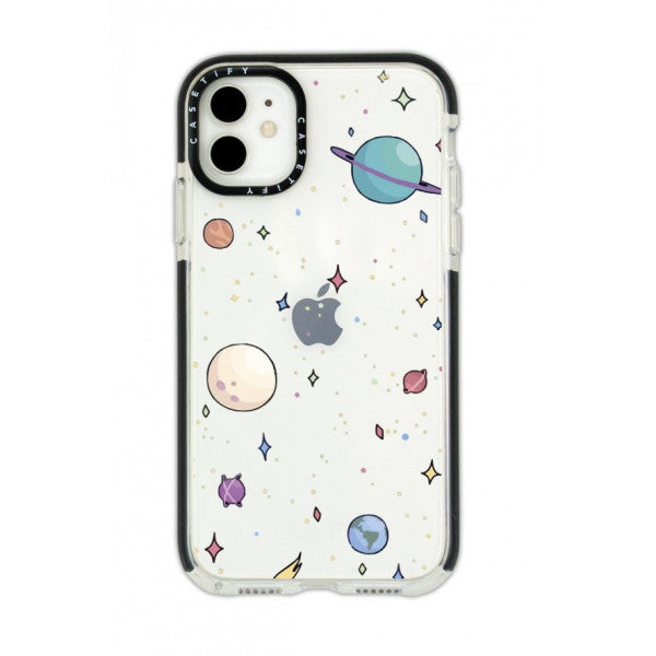 iPhone 11 Casetify Planets Patterned Anti Shock Premium Silicone Phone Case with Black Edge Detail