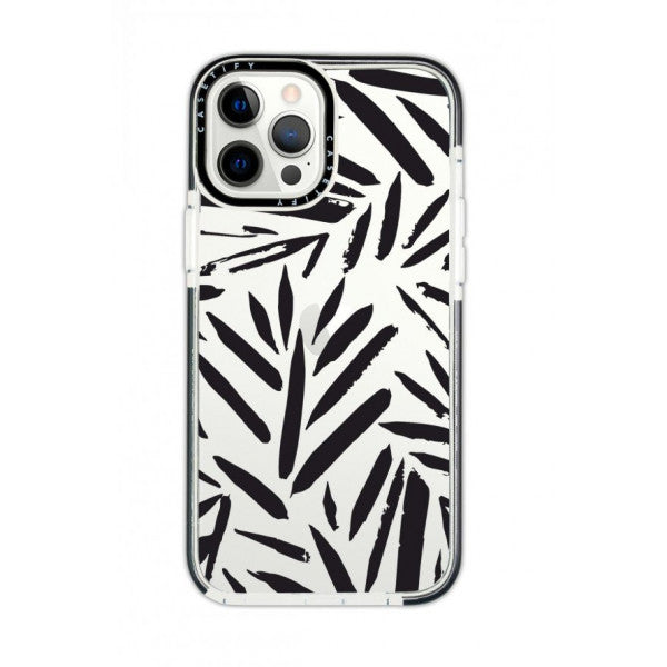 iPhone 11 Pro Max Casetify Brush Strokes Patterned Anti Shock Premium Silicone Phone Case with Black Edge Detail