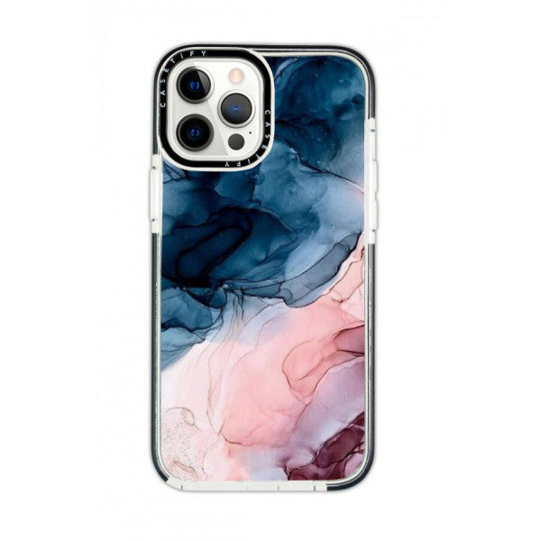 İphone 11 Pro Max Casetify Colorful Marble Patterned Anti Shock Premium Silicone Phone Case With Black Edge Detail