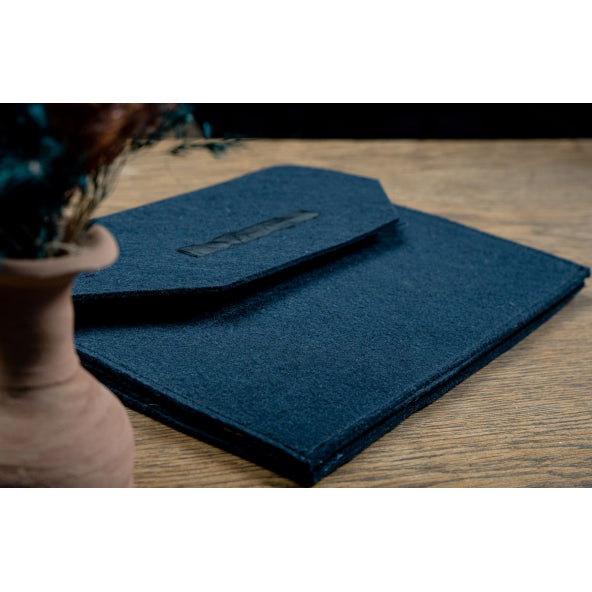 Felt Tablet Computer And Briefcase Navy Blue