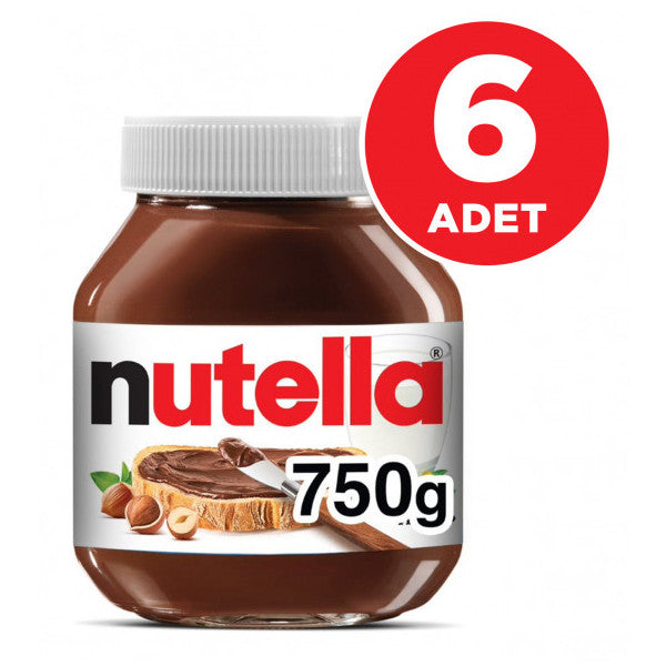 Nutella 750 Gr 6 Pack Cocoa Hazelnut Cream