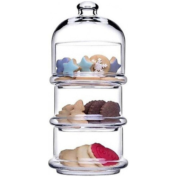 Pasabahce 96815 Villa Patisserie 3 Tier Cookie Holder - Cupcake Stand