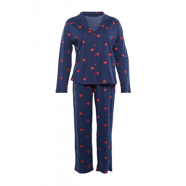 Trendyol Curve Heart Knitted Pajamas Set Tbbaw23Aä±00019