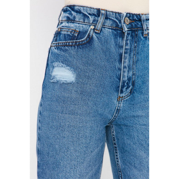 Trendyolmilla Ripped High Waist 90S Wide Leg Jeans Twoaw23Je00141
