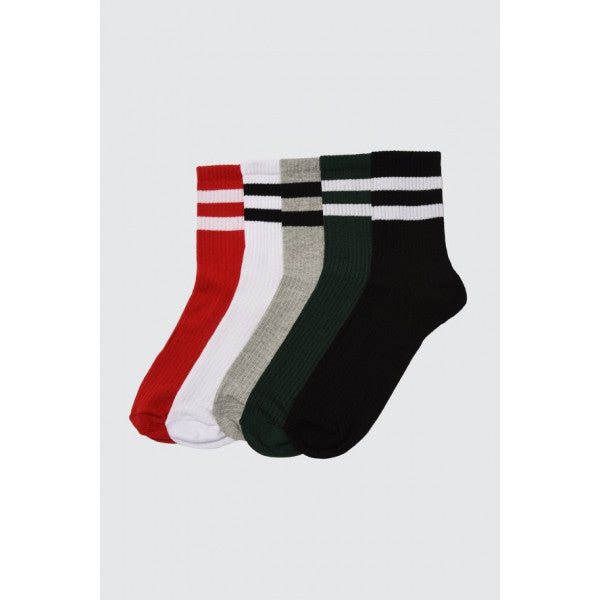 Trendyol Man Multicolor 5-Pack College Socks