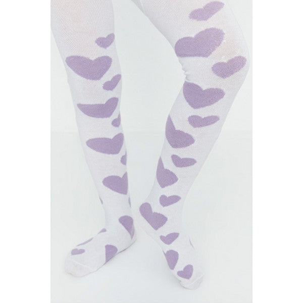 Trendyol KÄ±ds Heart Patterned Tights For Girls Knitted Stockings