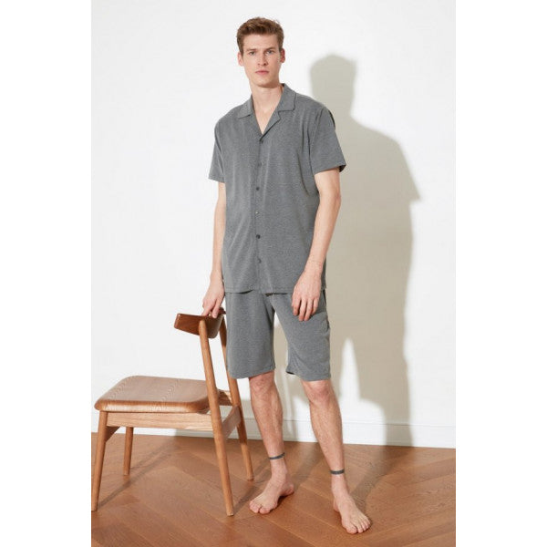 TrendyolMan Shirt Knitted Pajamas Set Thmss21Pt0446