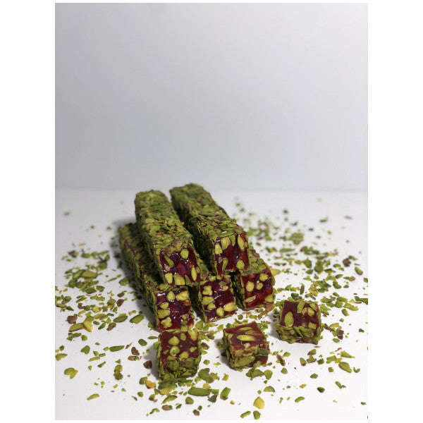 Netted Pistachio Coated Pomegranate Pistachio Roving Turkish Delight 500 gr