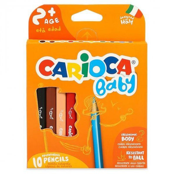 Carioca Jumbo Baby Triangle Crayons 10 Lugs 2+Ages 42819