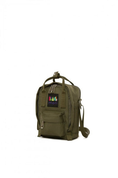 Bagmori Khaki Cross Square Parachute Mini Bag