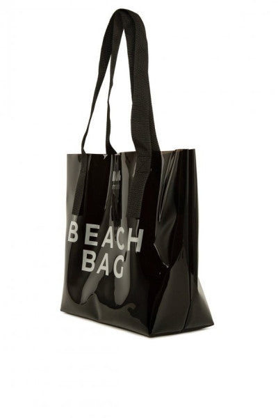 Bagmori Black Beach Bag Printed Transparent Beach Bag