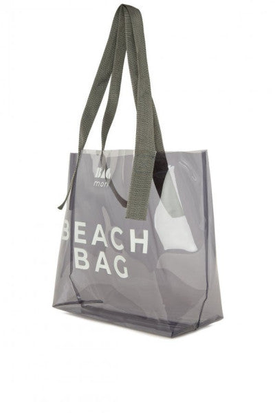 Bagmori Gray Beach Bag Printed Transparent Beach Bag