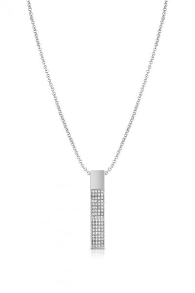 Frnch Rectangle Model Zircon Stone Silver Color Women's Necklace Frj30437-537-A