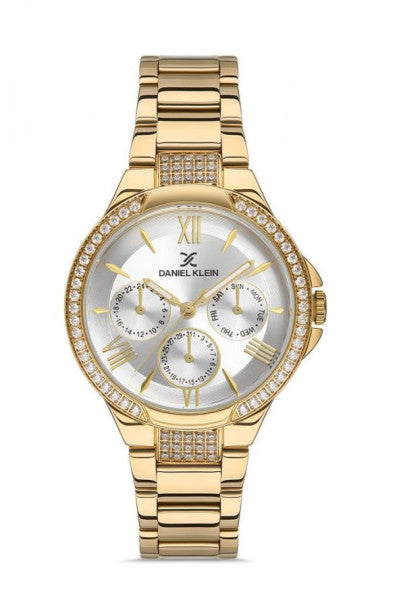 Daniel Klein Edk.1.10036.1 New Season Gold Women's Wristwatch with Bracelet Gift