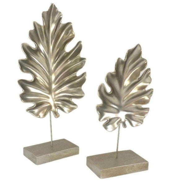 2 Pcs. Decorative Pedestal Sycamore Leaf