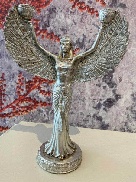 Candlestick Egyptian Isis Silver