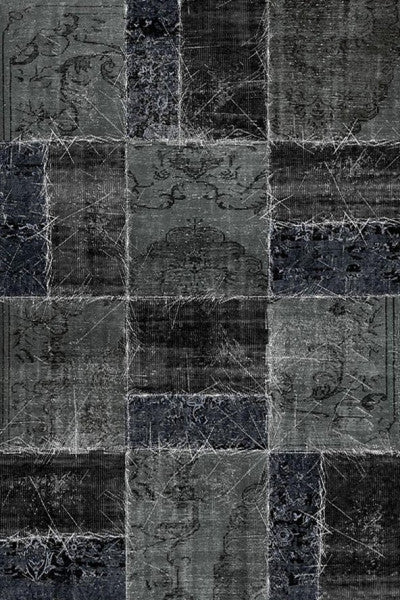 Frenda Home Patchwork Pattern Td600-00 Non-Slip Leather Base Decorative Carpet Gray 80X200