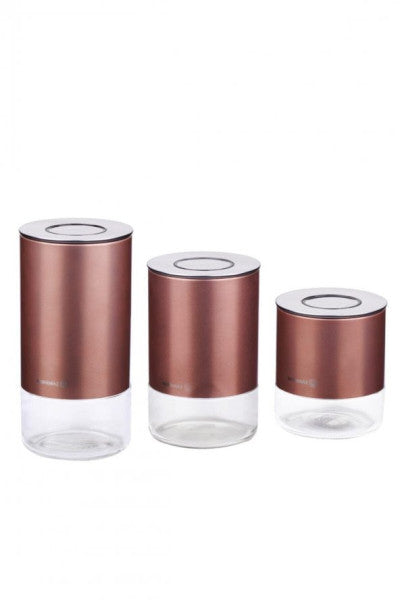 Korkmaz A5520-2 Stora Plus 3 Pcs Storage Container Set Rose Gold