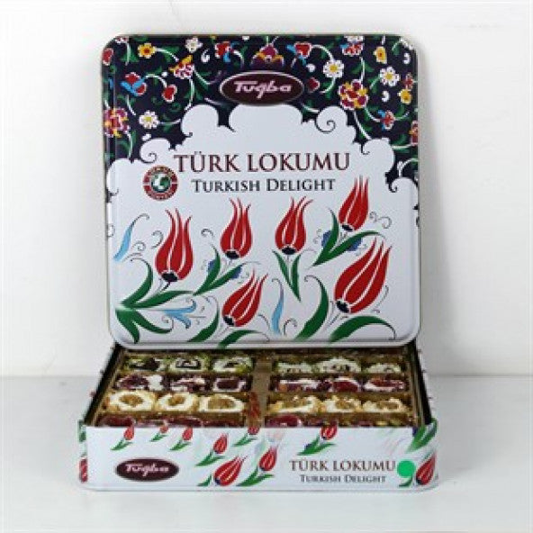 Tuğba Patterned Turkish Delight with Pistachio 500 Gr