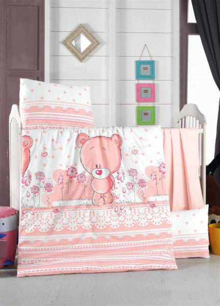 Komfort Home Baby Duvet Cover Set 100% Cotton / Pinky