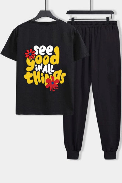 Unisex Good Things Printed 2-Piece Tracksuit Set