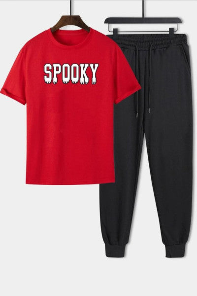 Unisex Spooky Printed 2-Piece Tracksuit Set