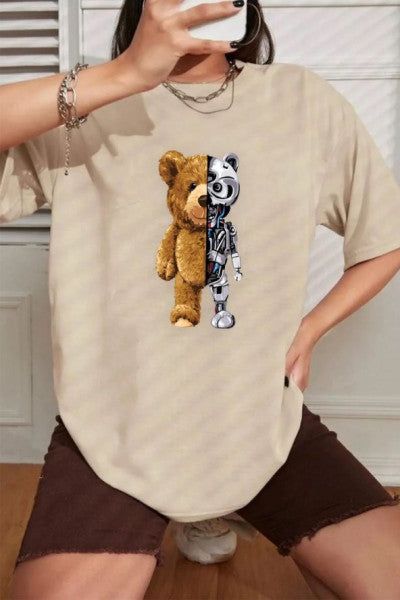 Unisex Boys Bear Printed T-Shirt