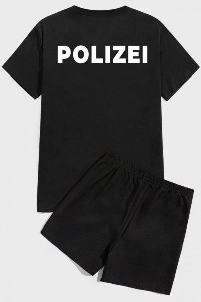 Polizei Print Shorts Set