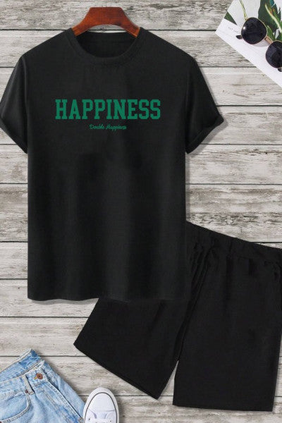 Happiness Print Shorts Set