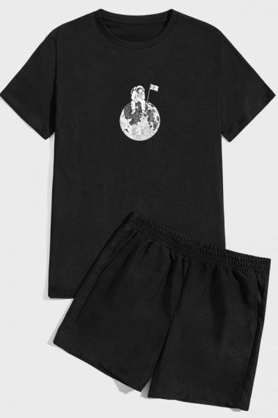 Astronaut Print Shorts Set