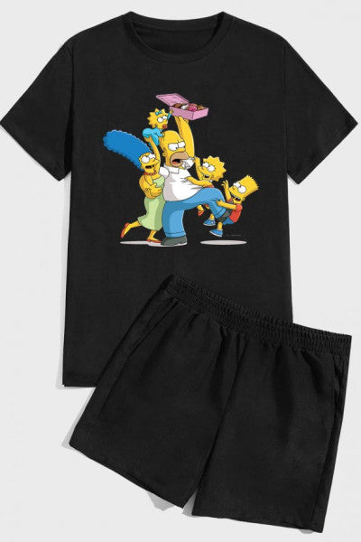 Crazy Family Print Shorts Set