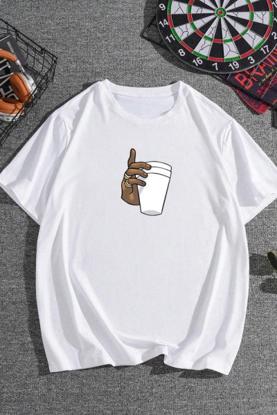 Unisex Tupac Coffee Printed T-Shirt